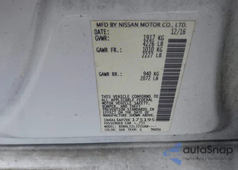 2017 Nissan Altima 2.5 Sv from USA, damaged, VIN 1N4AL3AP2HC175195